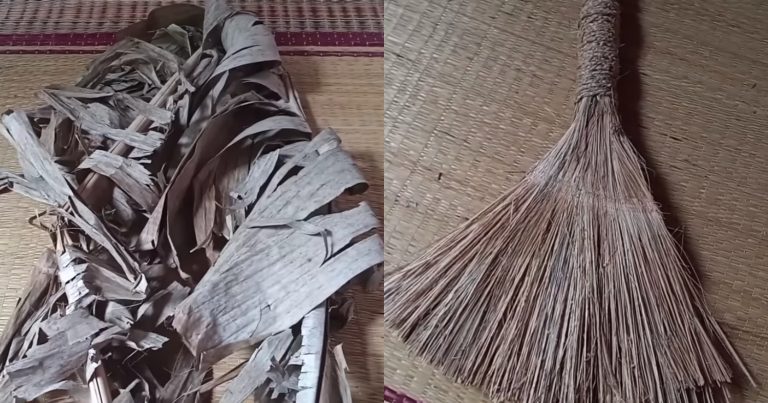 Banana Leaf Broom Making