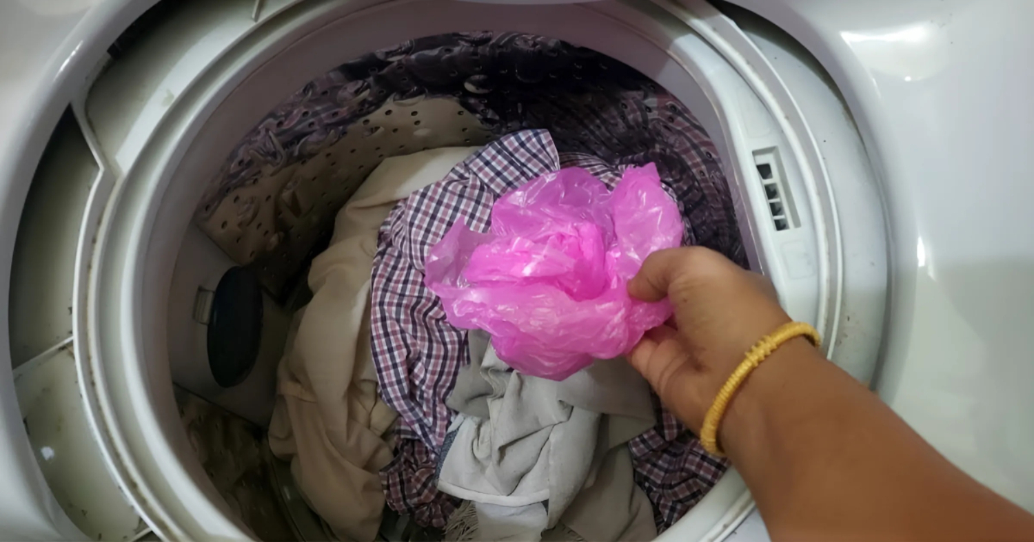 Washing Machine Tip Using Plastic Cover