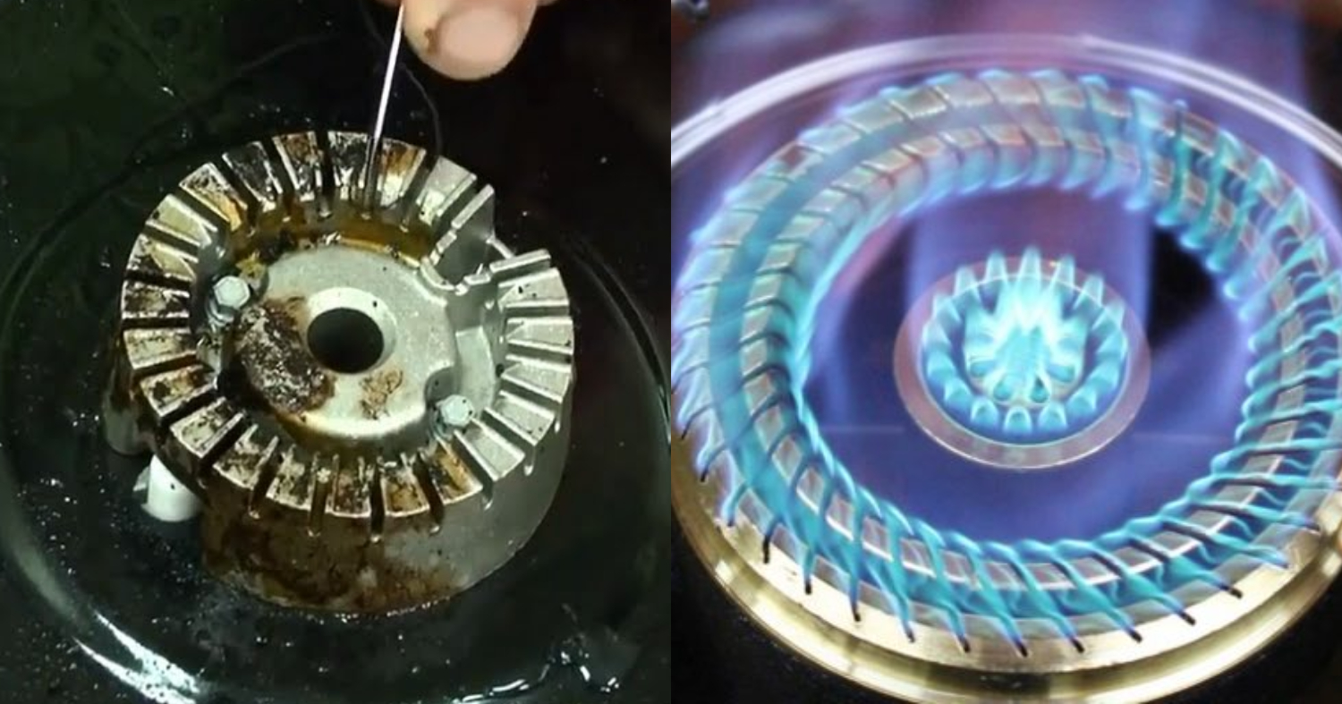Gas Burner Cleaning Easy Trick