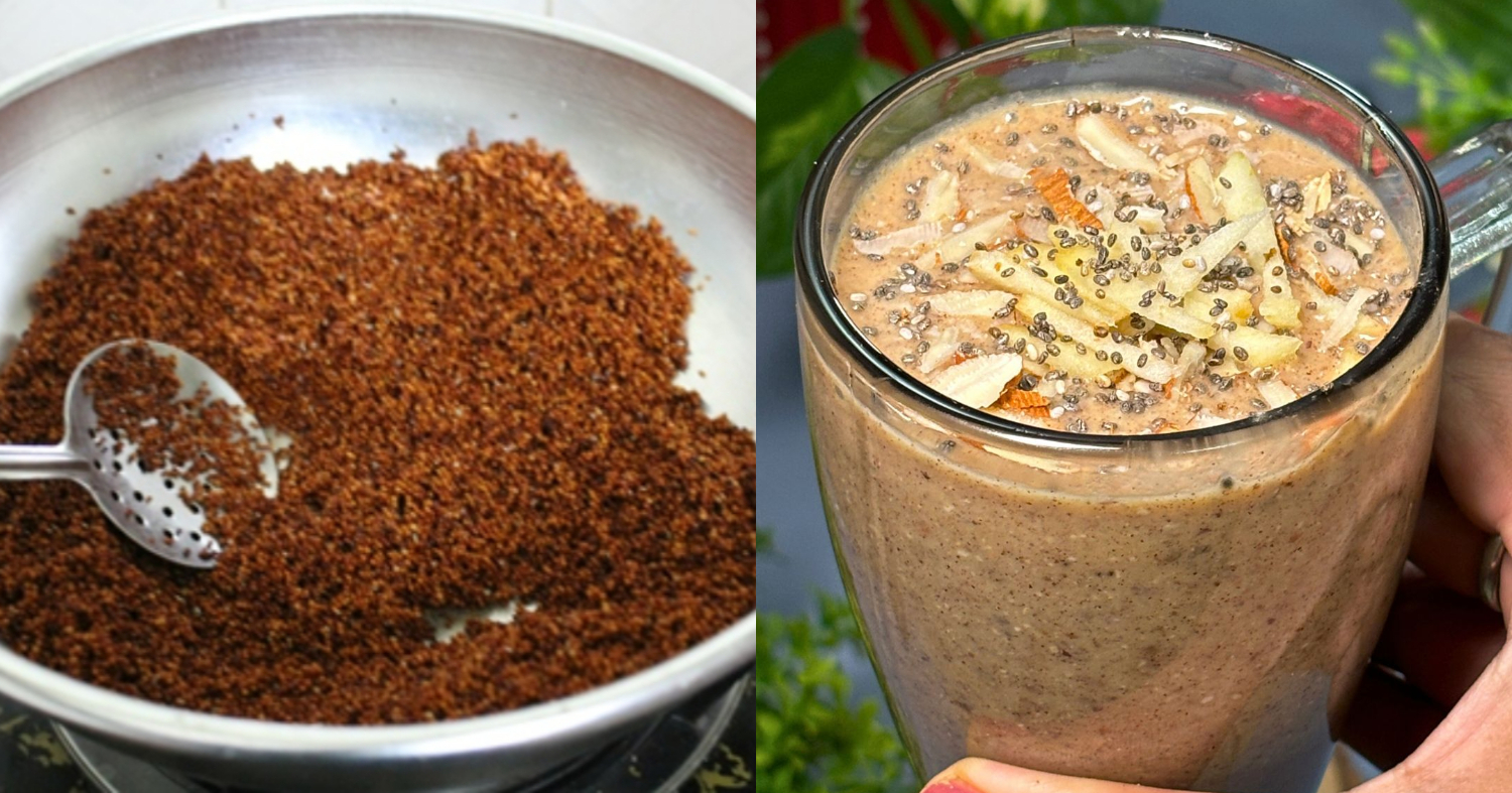High Protein Breakfast Special Ragi Smoothie Recipe