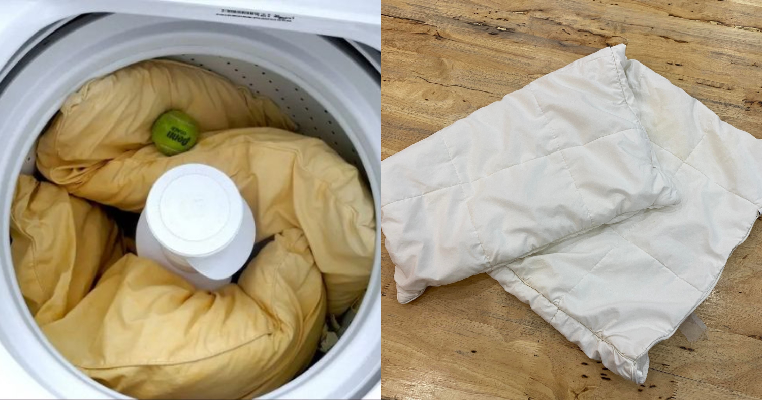 Pillow Cleaning Easy Trick